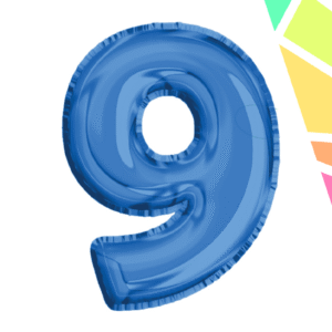 Balon, folie aluminiu, albastru, cifra 9, 40 cm