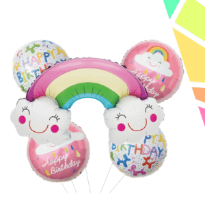 Balon, folie aluminiu, Curcubeu