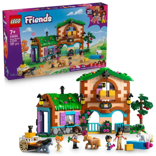 LEGO® Friends - Ferma si grajd pentru ponei 42654, 727 piese - imagine 1