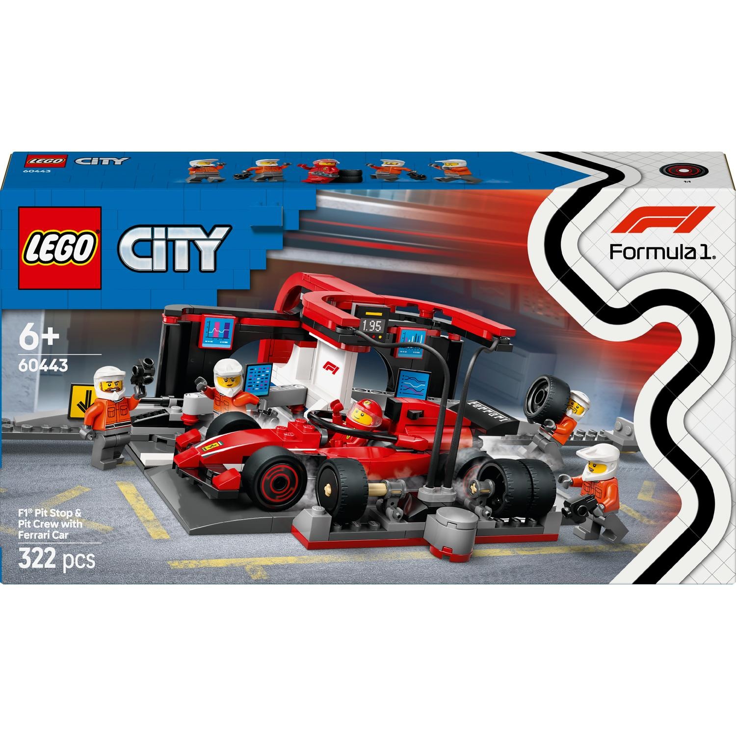 res_40e23b74c7462fb19fad333f246437b4 LEGO® City - Boxa si mecanici F1® cu masina Ferrari 60443, 322 piese - imagine 2