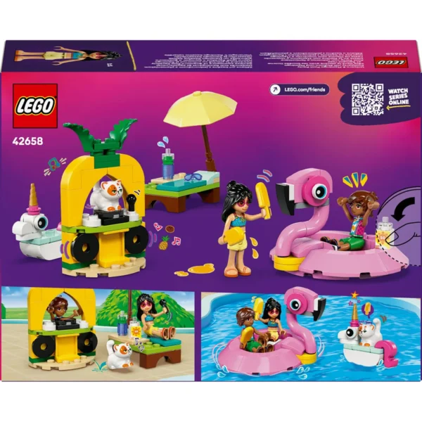 LEGO® Friends - Petrecere la piscina cu unicornul si flamingo 42658, 99 piese - imagine 3