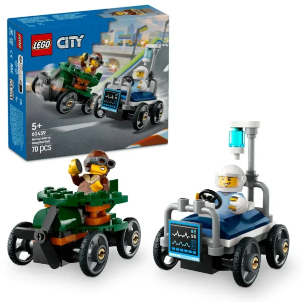 LEGO® City - Pachet de curse Avion vs. pat de spital 60459, 70 piese - imagine 1