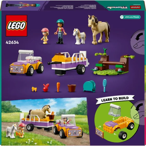 LEGO® Friends - Remorca cu cal si ponei 42634, 105 piese - imagine 3