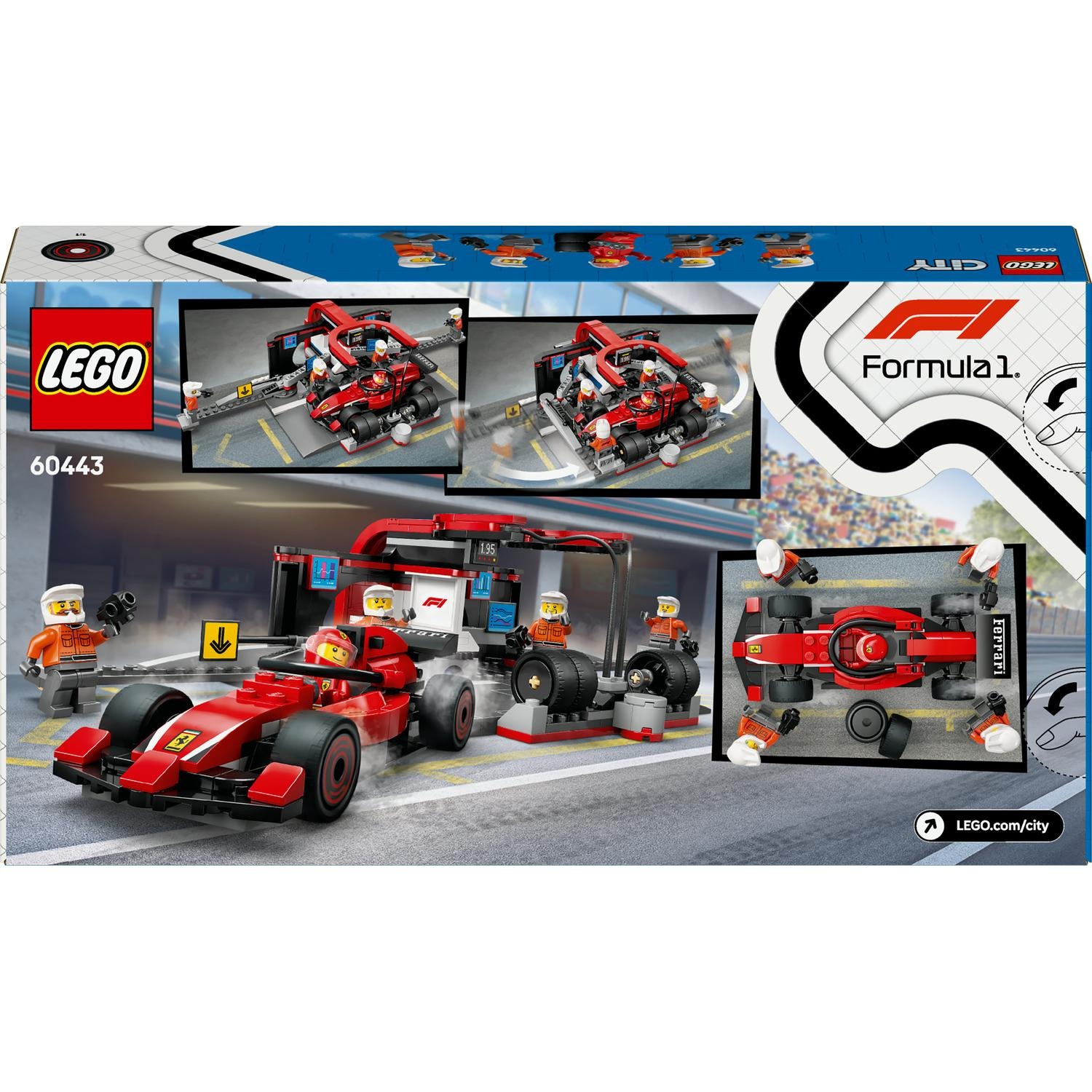 res_a73a7cde39e38f63f986d9e586696eb2 LEGO® City - Boxa si mecanici F1® cu masina Ferrari 60443, 322 piese - imagine 3