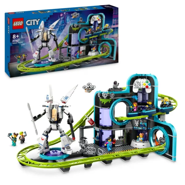 LEGO® City - Parc cu roller-coaster Lumea Robotilor 60421, 986 piese - imagine 1