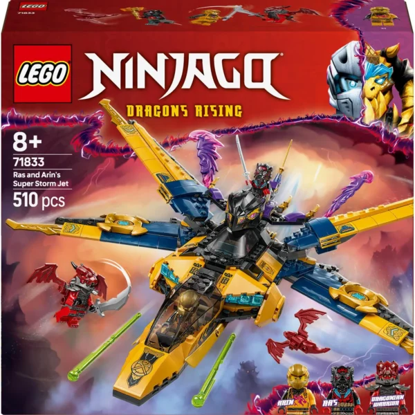 LEGO® Ninjago™ - Superavionul cu reactie al lui Ras si Arin 71833, 510 piese - imagine 2
