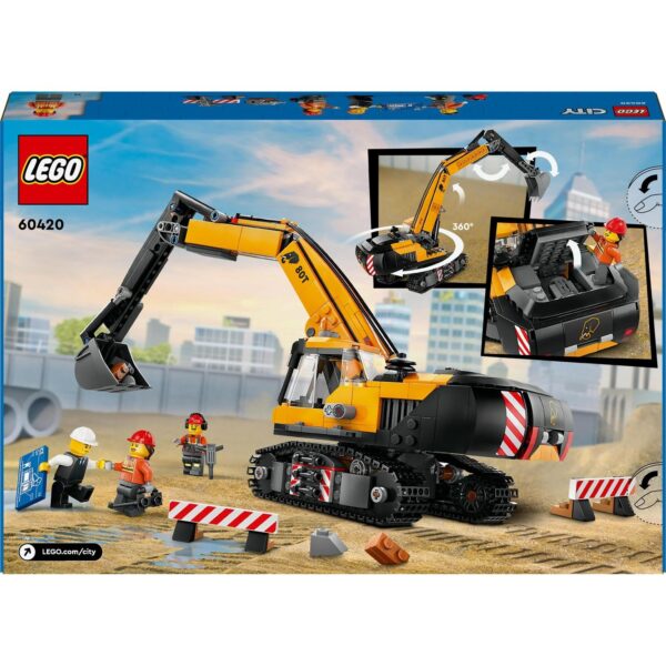 LEGO® City - Excavator galben de constructii 60420, 633 piese - imagine 3
