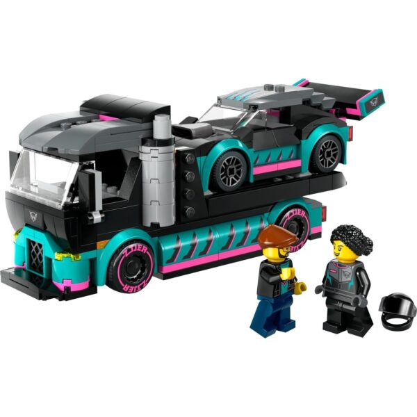 LEGO® City - Masina de curse si camion transportator de masini 60406, 328 piese - imagine 4