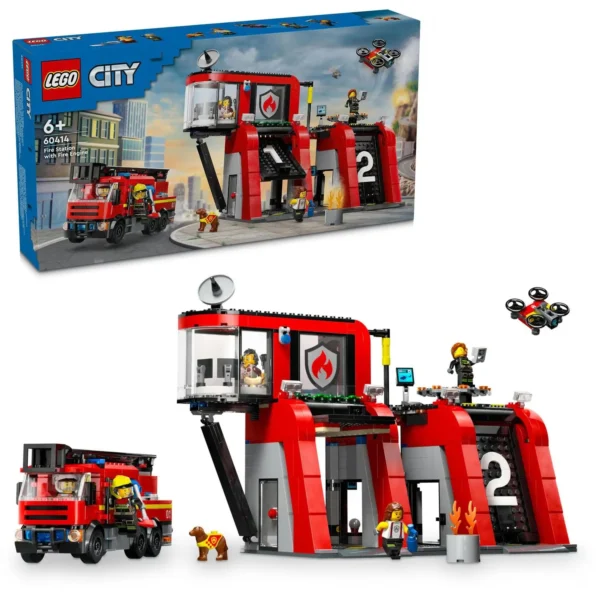 LEGO® City - Statie si camion de pompieri 60414, 843 piese - imagine 1
