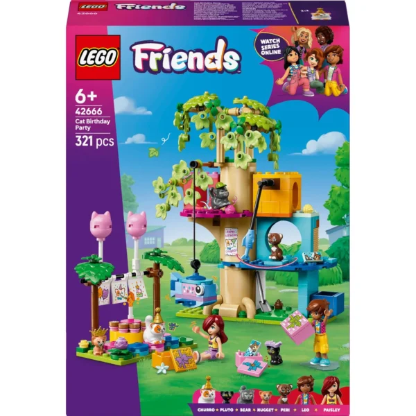LEGO® Friends - Petrecere de ziua de nastere a pisicii si casuta in copac 42666, 321 piese - imagine 2